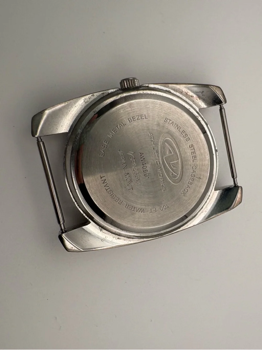 Athletic Works AW4050 Watch with Wide Black Cuff Band WR100 New Battery Works!